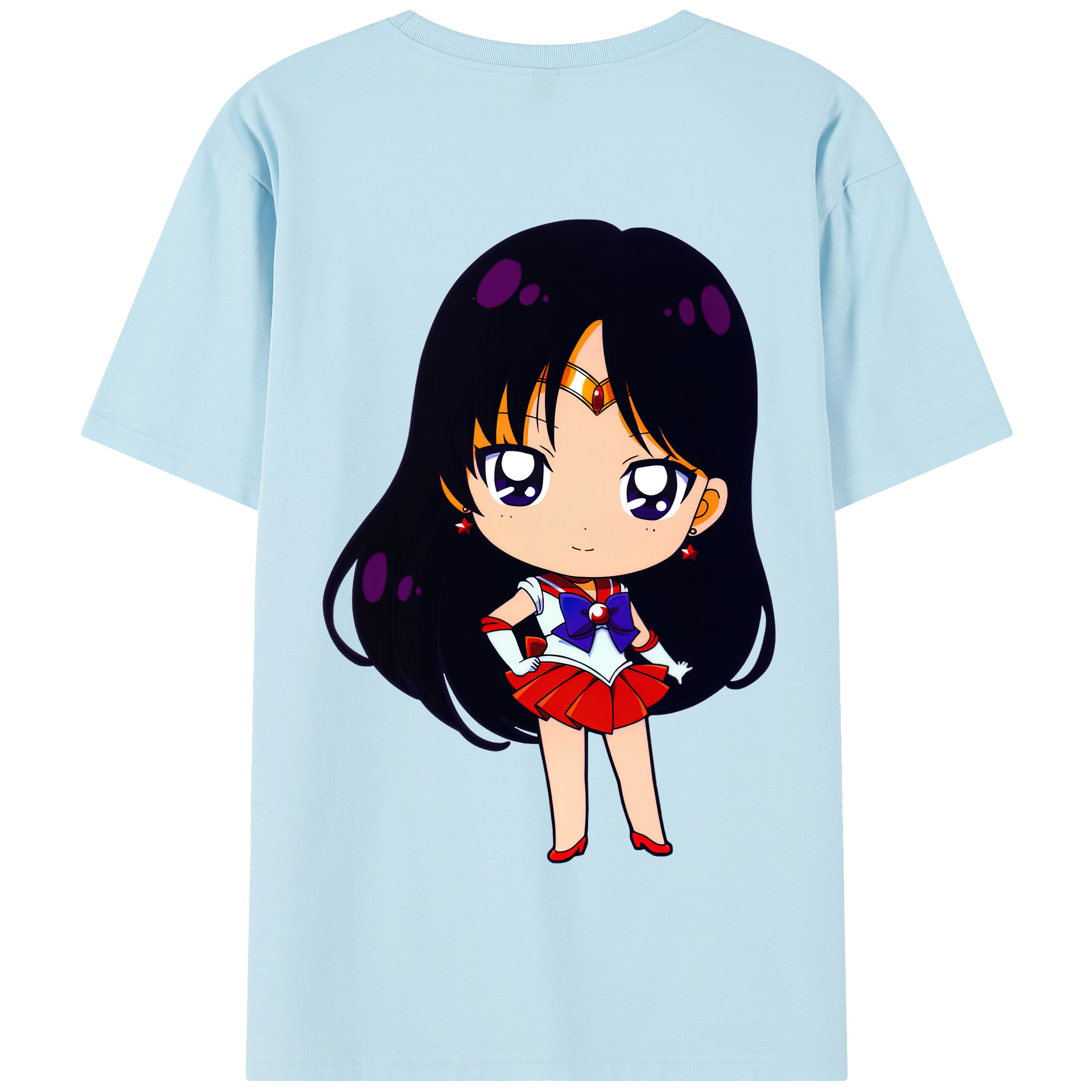 （画像用） 美少女戦士セーラームーン 火野レイ ひの レイ Sailor Moon Hino Rei （セーラーマーズ,Sailor Mars） 綿100％半袖Tシャツ（背面プリント）